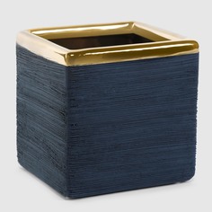 Кашпо Dekor pap синие с золотым 13х13х13 см
