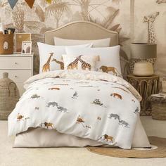 Комплект постельного белья Kids by togas Сафари белый Полутотрный