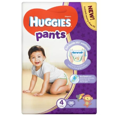 Подгузники-трусики Huggies унисекс 4 9-14 кг 52 шт