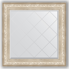 Зеркало в багетной раме Evoform серебро 90x90 см