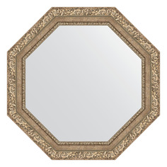Зеркало в багетной раме Evoform - виньетка античное серебро 85 mm 70x70 cm