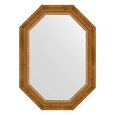 Зеркало в багетной раме Evoform - состаренная бронза с плетением 70 mm 53x73 cm