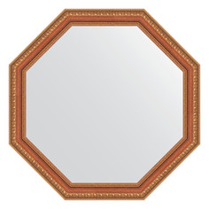 Зеркало в багетной раме Evoform - бронзовые бусы на дереве 60 mm 66x66 cm