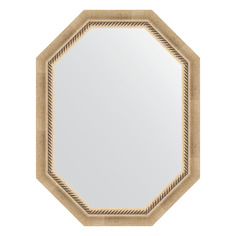Зеркало в багетной раме Evoform - состаренное серебро с плетением 70 mm 63x83 cm
