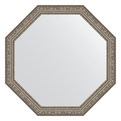 Зеркало в багетной раме Evoform - виньетка состаренное серебро 56 mm 65x65 cm