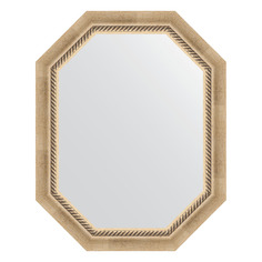 Зеркало в багетной раме Evoform - состаренное серебро с плетением 70 mm 58x73 cm