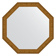 Зеркало в багетной раме Evoform - виньетка состаренное золото 56 mm 65x65 cm