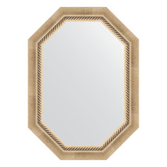 Зеркало в багетной раме Evoform - состаренное серебро с плетением 70 mm 53x73 cm