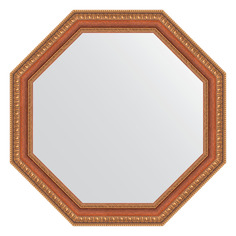 Зеркало в багетной раме Evoform - бронзовые бусы на дереве 60 mm 56x56 cm