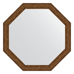 Зеркало в багетной раме Evoform - виньетка состаренная бронза 56 mm 65x65 cm