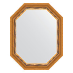 Зеркало в багетной раме Evoform - состаренное золото с плетением 70 mm 58x73 cm