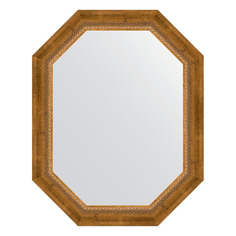 Зеркало в багетной раме Evoform - состаренная бронза с плетением 70 mm 58x73 cm