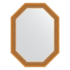 Зеркало в багетной раме Evoform - состаренное золото с плетением 70 mm 63x83 cm