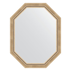 Зеркало в багетной раме Evoform - состаренное серебро с плетением 70 mm 73x93 cm