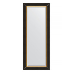 Зеркало с фацетом в багетной раме Evoform - черное дерево с золотом 71 mm 54x134 cm