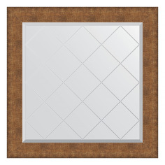 Зеркало с гравировкой в багетной раме Evoform - медная кольчуга 88 mm 87x87 cm