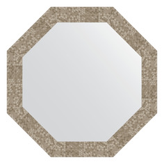 Зеркало в багетной раме Evoform - соты титан 70 mm 67x67 cm