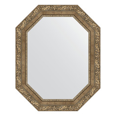 Зеркало в багетной раме Evoform - виньетка античная латунь 85 mm 60x75 cm