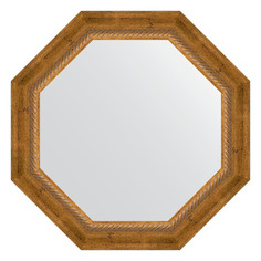 Зеркало в багетной раме Evoform - состаренная бронза с плетением 70 mm 58x58 cm