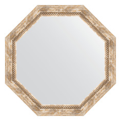 Зеркало в багетной раме Evoform - прованс с плетением 70 mm 68x68 cm