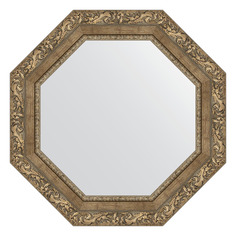 Зеркало в багетной раме Evoform - виньетка античная латунь 85 mm 60x60 cm