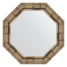 Зеркало в багетной раме Evoform - серебряный бамбук 73 mm 58x58 cm