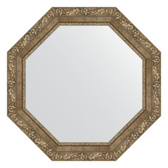 Зеркало в багетной раме Evoform - виньетка античная латунь 85 mm 70x70 cm