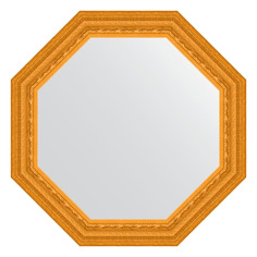 Зеркало в багетной раме Evoform - сусальное золото 80 mm 69x69 cm