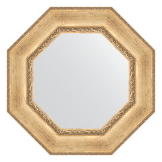 Зеркало в багетной раме Evoform - состаренное серебро с орнаментом 120 mm 67x67 cm