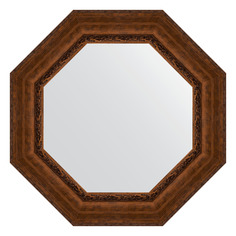 Зеркало в багетной раме Evoform - состаренная бронза с орнаментом 120 mm 77x77 cm