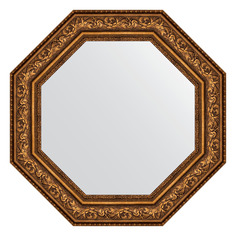 Зеркало в багетной раме Evoform - виньетка состаренная бронза 109 mm 75x75 cm