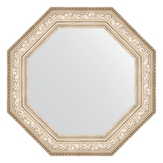 Зеркало в багетной раме Evoform - виньетка серебро 109 mm 75x75 cm