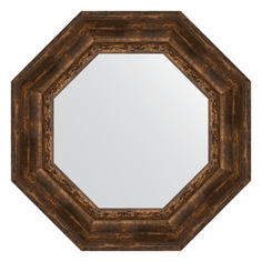 Зеркало в багетной раме Evoform - состаренное дерево с орнаментом 120 mm 67x67 cm