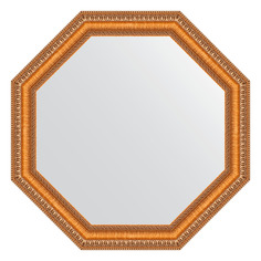 Зеркало в багетной раме Evoform - золотые бусы на бронзе 60 mm 56x56 cm