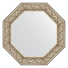 Зеркало в багетной раме Evoform - барокко серебро 106 mm 75x75 cm