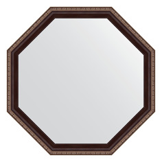 Зеркало в багетной раме Evoform - махагон с орнаментом 50 mm 64x64 cm