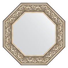 Зеркало в багетной раме Evoform - барокко серебро 106 mm 65x65 cm