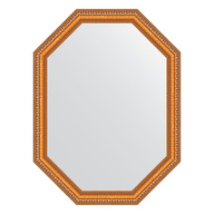 Зеркало в багетной раме Evoform - золотые бусы на бронзе 60 mm 56x71 cm