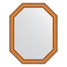 Зеркало в багетной раме Evoform - золотые бусы на бронзе 60 mm 71x91 cm