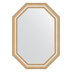Зеркало в багетной раме Evoform - золотые бусы на серебре 60 mm 51x71 cm