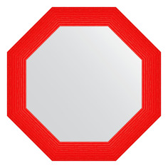 Зеркало в багетной раме Evoform - красная волна 89 mm 71x71 cm