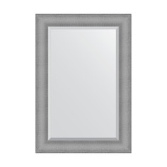 Зеркало с фацетом в багетной раме Evoform - серебряная кольчуга 88 mm 67x97 cm