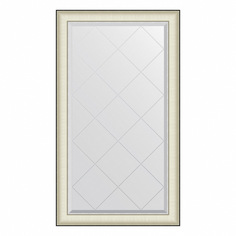 Зеркало в багетной раме Evoform Exclusive-G белая кожа 74х129 см (BX 4570)