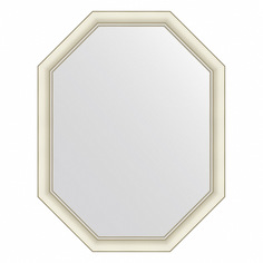 Зеркало в багетной раме Evoform Octagon белое с серебряным 71х91 см (BX 7436)