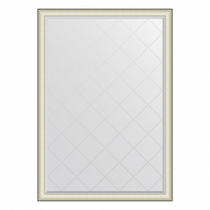 Зеркало в багетной раме Evoform Exclusive-G белая кожа 129х184 см (BX 4576)