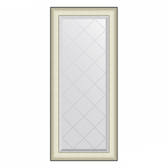 Зеркало в багетной раме Evoform Exclusive-G белая кожа 54х124 см (BX 4566)