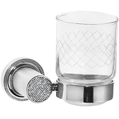 Стакан для зубных щёток Boheme Royal Cristal серебряный 12х7,5х10 см