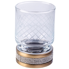 Стакан для зубных щёток Boheme Royal Cristal бронзовый 7,5х7,5х10,8 см (10931-BR-B)