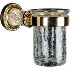 Стакан для зубных щёток Boheme Murano Cristal золотой 14,5х8х13 см