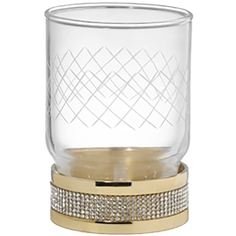 Стакан для зубных щёток Boheme Royal Cristal золотой 7,5х7,5х10,8 см (10931-G-B)